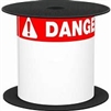 Brother BMSLT35DANGB Mobile 3" x 5" TT ANSI/OSHA Danger 3/4" Red Header White Vinyl Label (use BMSLPR03xx Ribbons), 3mil, 5+Yrs, 5"OD/1"Core, 200Lbls/Roll, 1Roll/Unit