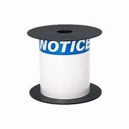 Brother BMSLT35NOTC Mobile 3" x 5" TT ANSI/OSHA Notice 3/4" Blue Header White Vinyl Label (use BMSLPR03xx Ribbons), 3mil, 5+Yrs, 5"OD/1"Core, 200Lbls/Roll, 1Roll/Unit