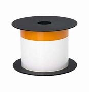 Brother BMSLT35OR Mobile 3" x 5" TT ANSI/OSHA Blank 3/4" Orange Header White Vinyl Label (use BMSLPR03xx Ribbons), 3mil, 5+Yrs, 5"OD/1"Core, 200Lbls/Roll, 1Roll/Unit