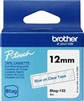 Brother BTAG133 Non-Laminated Tape Blue on Clear - 12 mm wide x 4 m long for P-touch Label Makers