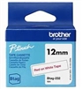 Brother BTAG232 Non-Laminated Tape Red on White - 12 mm wide x 4 m long for P-touch Label Makers