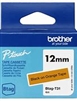 Brother BTAGT31 Non-Laminated Tape Black on Orange - 12 mm wide x 4 m long for P-touch Label Makers