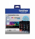 Brother LC30334PKS ( LC-30334PKS ) OEM Black/Colour Inkjet Cartridges, Combo Pack