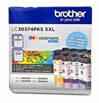 Brother LC30374PKS ( LC-30374PKS ) OEM Black/Colour Combo Pack (includes Black, Cyan, Magenta and Yellow)