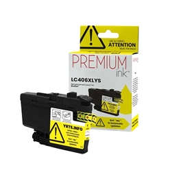 Brother LC406XLY ( LC-406XLY ) Compatible Yellow High Yield Inkjet Cartridge