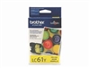 Brother LC61Y2PK ( LC-61Y2PK ) OEM Yellow Ink Cartridge (Pack of 2)