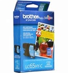 Brother LC65HYC2PK ( LC-65HYC2PK ) OEM Cyan High Capacity InkJet Cartridge (pack of 2)