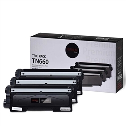 Brother TN660 ( TN-660 ) Compatible Black High Yield Laser Toner Cartridge (Pack of 3)