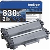 Brother TN830XL2PK ( TN-830XL2PK ) OEM Black High Yield Toner Cartridge; 3000 Pgs (Pack of 2)