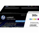 HP CF500XM ( 202X ) OEM Combo Pack includes CF501X Cyan, CF502X Yellow and CF503X Magenta